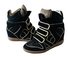 Isabel Marant Beckett Suede Trainers High-Top Wedge Sneakers SZ 40