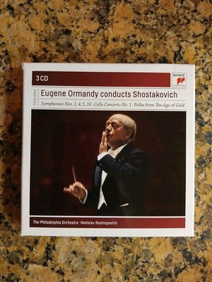 Eugene Ormandy conducts Shostakovich 3 CD Set Mstislav Rostropovich VGC 