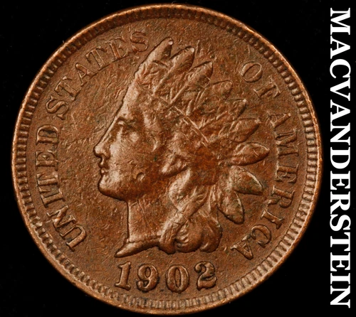 1902 Indian Head Cent- Very Fine Better Date No Reserve #J2370