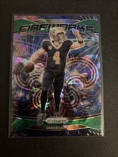Derek Carr 2024 Panini Prizm #11 Fireworks Green Wave Prizm