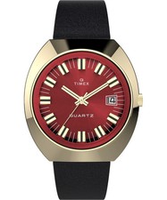 Q Timex 1972 Reissue 39mm Leather Strap Watch