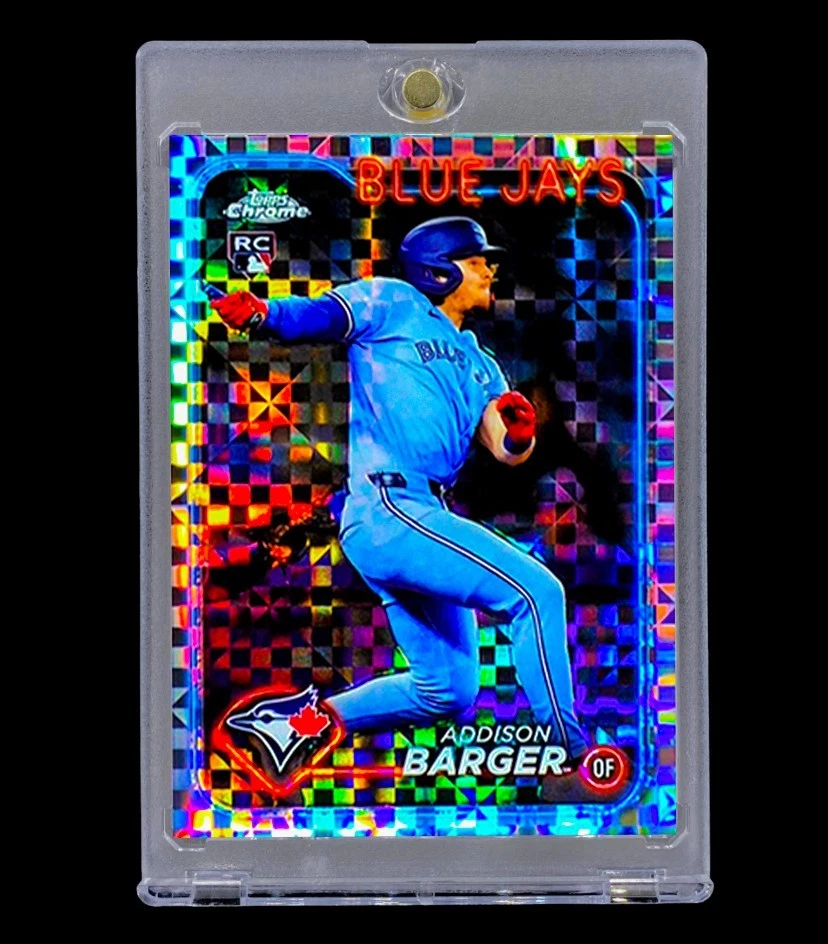 ADDISON BARGER SILVER CHECKERBOARD ROOKIE REFRACTOR HOLO Chrome Non Auto TORONTO - Image 3 of 4