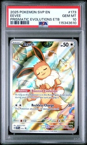 PSA 10 - 2025 Pokemon Prismatic Evolutions ETB EEVEE #173 (3610)