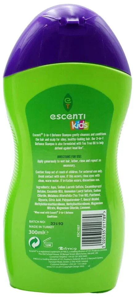HEAD LICE SHAMPOO CONDITIONER 300ML FOR KIDS 3 IN 1 DEFENCE WITH TEA TREE OIL - Image 4 of 4