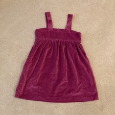 TEA COLLECTION GIRLS DRESS,7, JUMPER STYLE, SIDE SEAM POCKETS, RASPBERRY COLOR