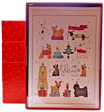 5 Boxes 15 Ct Graphique Merry Christmas Cards + Envelopes = 75 Holiday Dogs
