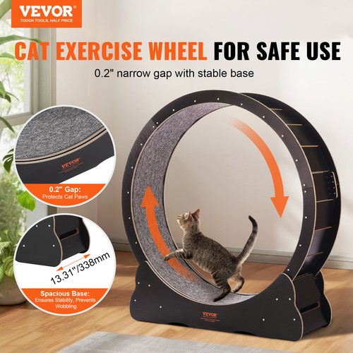VEVOR Rueda para Gatos Interior con Rascador para Gatos 110cm Negro - Imagen 2 de 12