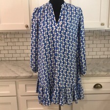 Zara Dress Womens Small Blue Ruffle Paula Mini Bohemian Hippie Resortwear Beach