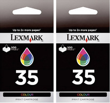 New Genuine Lexmark 35 2PK Ink Cartridges P Series P4330 P6350 X Series X5210