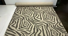 LACEFIELD DESIGNS ZEBRA IKAT STEEL GRAY SAND LINEN ANIMAL FABRIC BY YARD 50"W