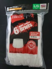 Size Large Hanes 6 pack Tagless Boys Briefs Underpants New