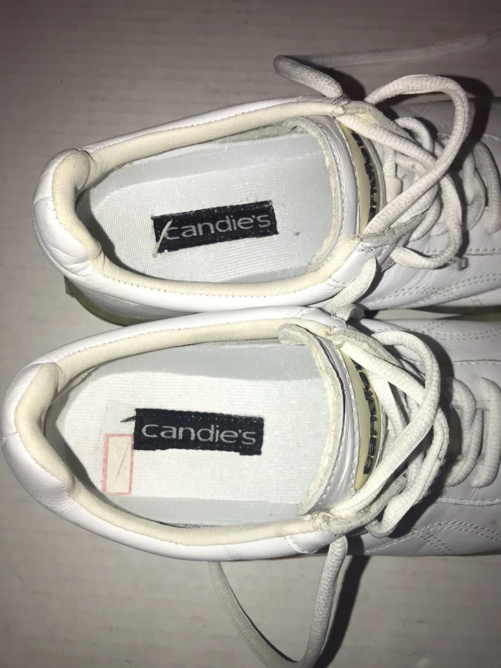 De Colección Años 90 Y2K Caramelos Blanco Redondo Puntera Cuadrada Suela Transparente Tenis Zapatos Talla 7 RARO Foto 3 de 4