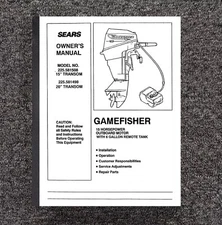 Outboard Operator & Parts Manual Sears Gamefisher 15HP 225.582508 & 225.581498