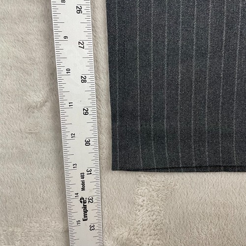 Alice + Olivia Women Pants 2 (29x31) Grey Striped Straight Leg Trouser Designer - Picture 7 of 11