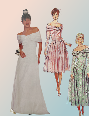 90s Glam Off The Shoulder Cocktail Dress/Long Gown McCall's 4670 Sewing  Pattern