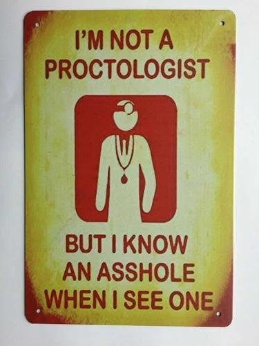Metal Tin Sign Proctologist Sign Decor Bar Pub Home Vintage Retro Funny Plaque