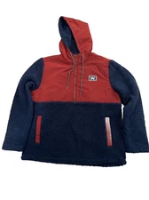 Hurley Jacket Men's XL Half Zip Sherpa Anorak Hoodie Shirt