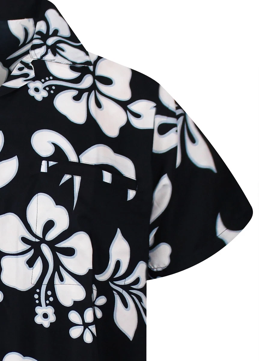 Funky Camisa Hawaiana Hibiscus Negro bienes b