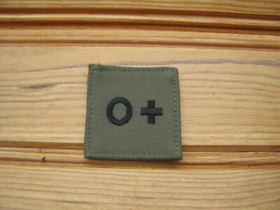 Aufnäher Patch Militärabzeichen Stickerei 0+ Blutgruppe Klebeband