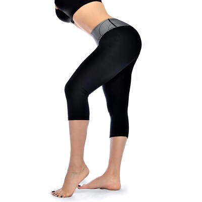 Women's Capri Leggings Tricot Gray Abdomen Control  