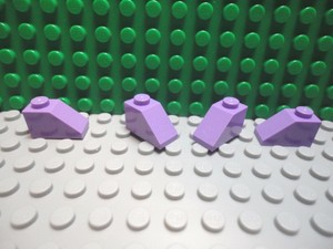 Lego 4 Medium Lavender 2x1 slopes 45 degree brick block NEW | eBay
