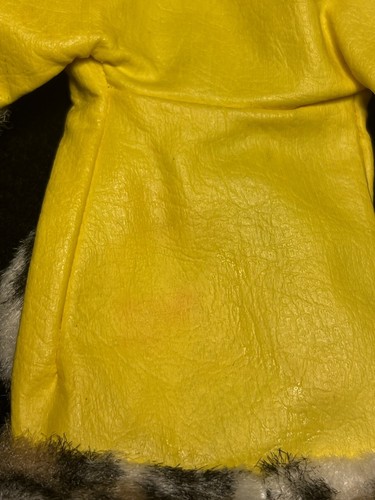 1970s Barbie Yellow Rain Coat With Faux Leopard Trim Vintage Jacket - Picture 14 of 20