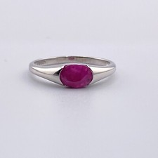 Amazing Design Featuring an Oval-Shaped Ruby set in a sterling silver 925 band.
