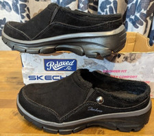 SKECHERS RELAXED EASY GOING LATTE MULE CLOG SHOES 49532/BLK SHOES Women's 6 NIB