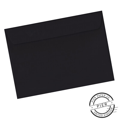10 x schwarze C5 Umschläge Premium PEEL & SEAL 120 g/m² 162 x 229 mm von Pier Paper Co.