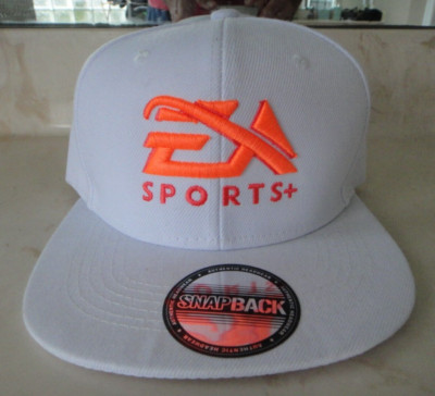NWOT EA SPORTS+ Plus Raised Neon Orange Logo White Snapback Hat/Cap OSFA