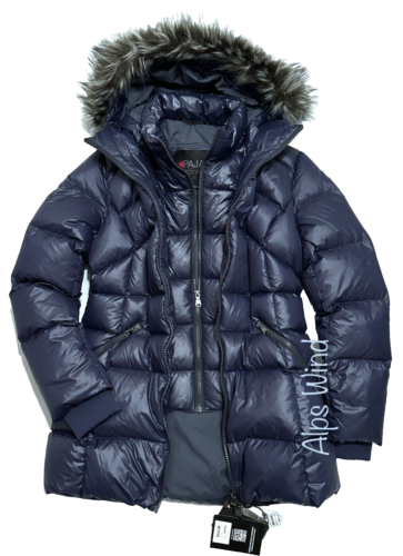 Pajar Women's Ares Fixed Hood Puffer Jacket with Fixed Bib in Graphite SZ. M NWT - Picture 2 of 13