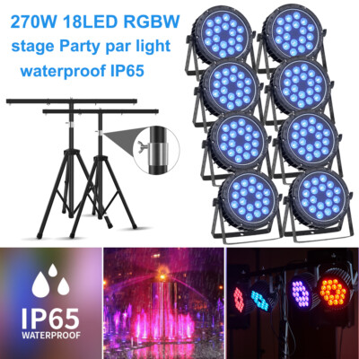 18X18W Waterproof IP65 LED Par Light DMX RGBW 4 IN 1 DJ Stage Outdoor Lighting