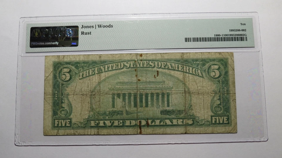 $5 1929 Staples Minnesota MN National Currency Bank Note Bill Ch #5568 VG10 PMG - Image 4 of 4