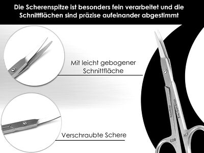 Professionelle Nagelhautschere – Rostfreier Cobalt-Edelstahl, Gebogene Spitze, 9,5 Cm, Für Maniküre