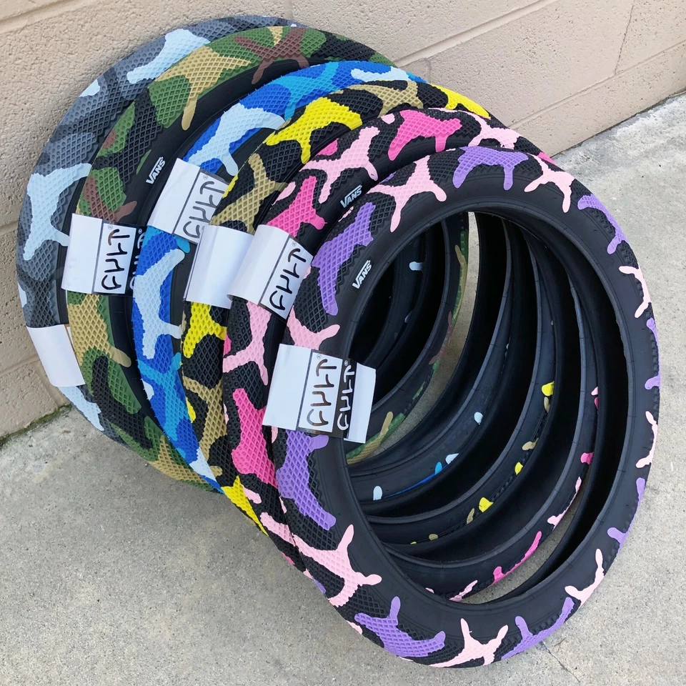 CULT BMX VANS BICYCLE TIRE 20 X 2.40" BLUE GRAY GREEN YELLOW PURPLE PINK CAMO
