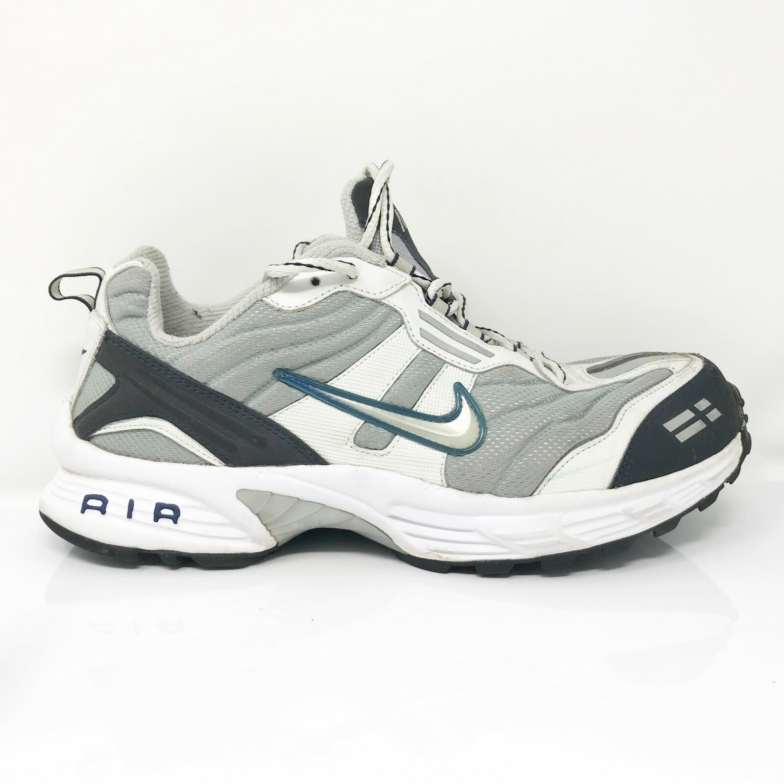 Nike Mens Air Copious 310318 001 White Blue Running Shoes Lace Up Size 11 W For Sale Online