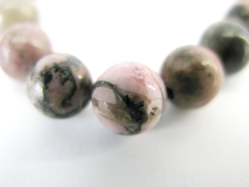 Rhodonite - Halskette, echte Natursteine Heilsteine Edelsteine, Modeschmuck - Bild 7 von 8