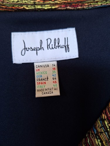 Joseph Ribkoff Womens Button Front Ruffle Blazer. Multi colored. Size 14 - Picture 2 of 7
