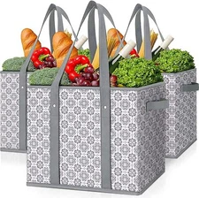 Reusable Grocery Bags 3 Packlarge Grocery Tote Bag Water Resistant Shopping Ba