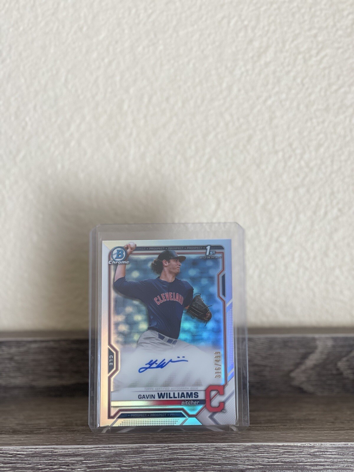 2021 Bowman Draft Chrome 1st Gavin Williams Refractor Auto /499 Card CDA-GW