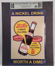 Pepsi Cola Lithographed Steel Metal Collectible Sign  11" x 17"