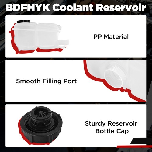 Coolant Reservoir Overflow Tank For Ford Focus Escape C-Max Transit Connect - Picture 2 of 7