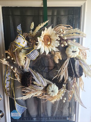 HoneyBee Wreath Has Real Bee Comb! Decoration Handmade Can Add Light String! NEW