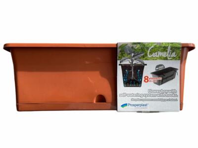 1-5 Prosperplast Blumenkasten mit Haken, Terracotta, Kunststoff 50,8x18x8x17,3cm
