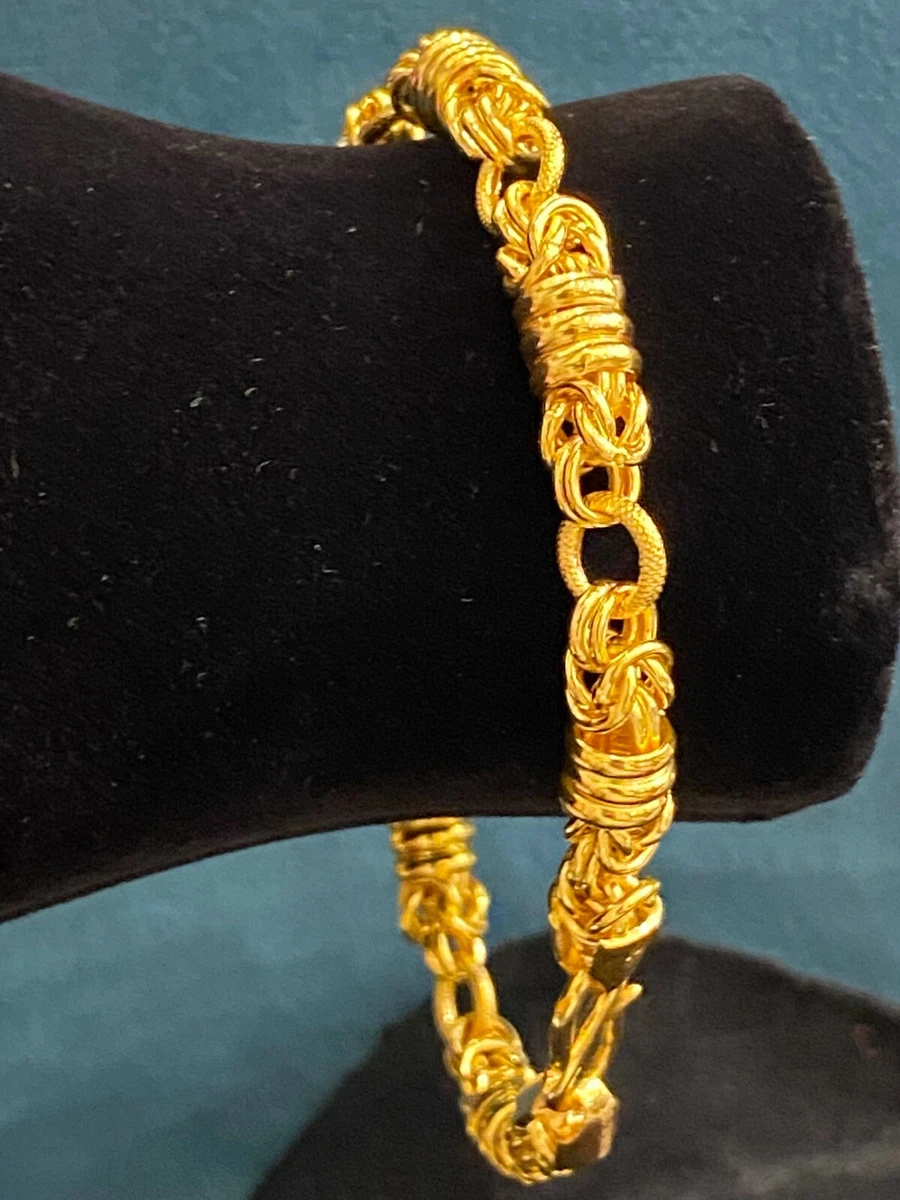 Classy Dubai Handmade Unisex Link Tennis Bracelet In 916 Stamped 22K Yellow Gold