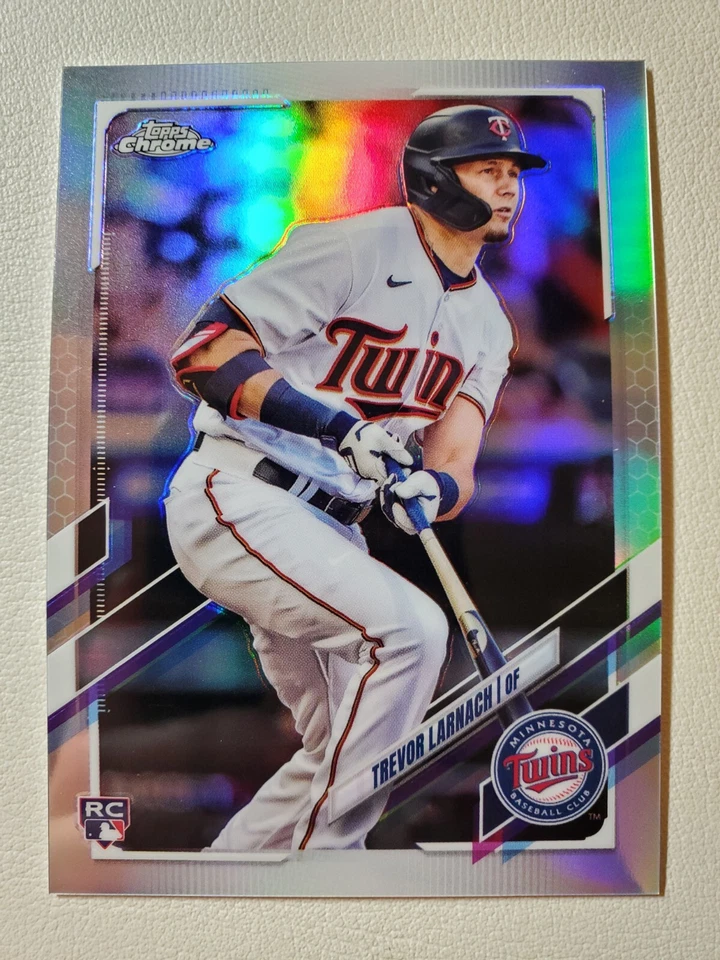 2021 Topps Chrome Update Trevor Larnach RC Rookie Refractor #097/250 No.USC69  - Image 3 of 4