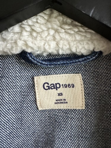 Gap Denim Jacket Women's XS Sherpa Lined Belt Buckle Blue 1969 - Picture 6 of 17