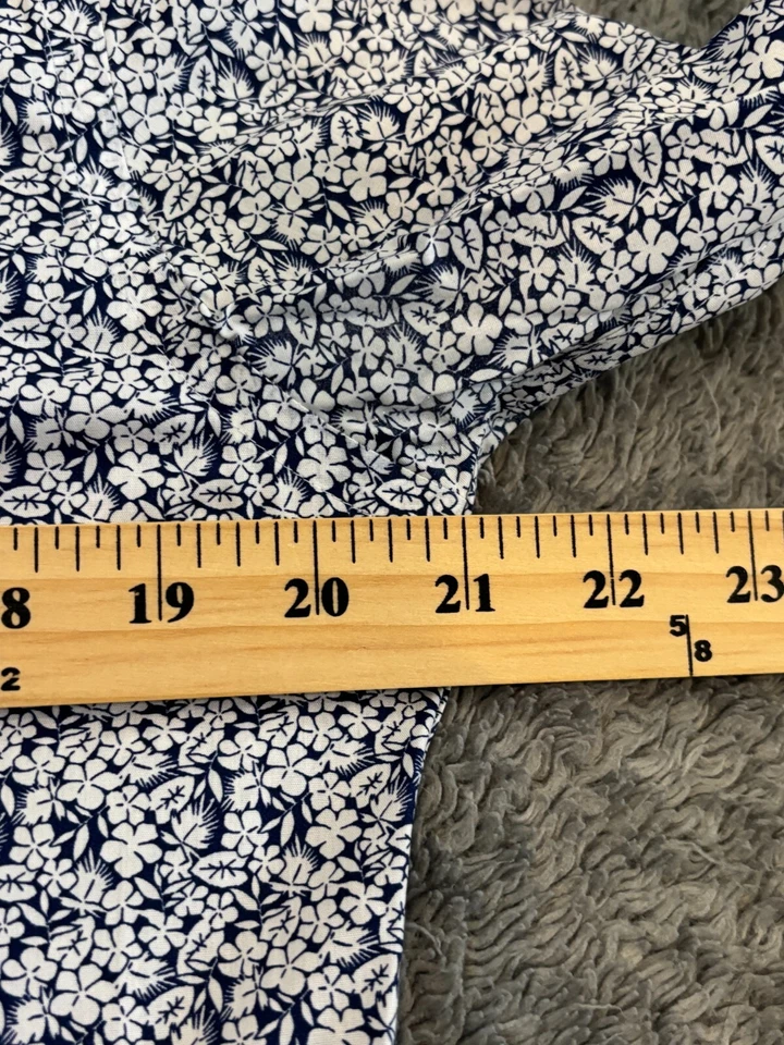 Camisa Tommy Hilfiger Para Hombre 15.5 32/33 Calce Ajustado Sin Hierro Manga Larga Floral Azul Foto 4 de 4