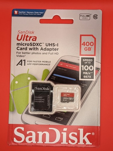 SanDisk Ultra 400GB Micro SDXC UHS-I Card with Adapter ~~SDSQUAR-400G-GN6MA~~NEW - 第 1/2 張圖片