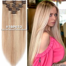 CLEARANCE Russian Clip In Remy Human Hair Extensions Double Weft THICK FULL HEAD